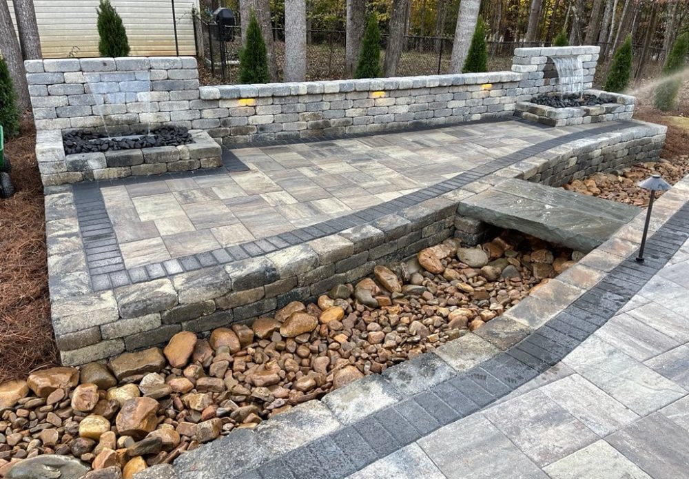 Tremron Paver Patio with Waterfalls